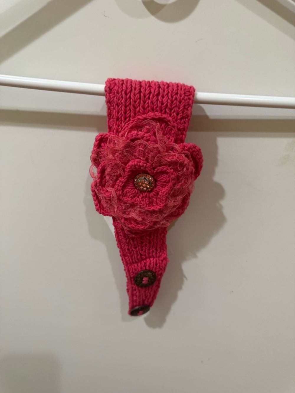 Flower Headband/neck warmer-pink